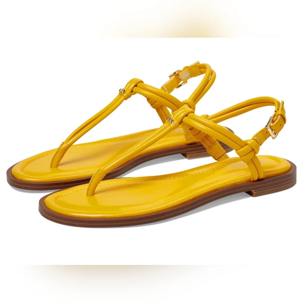 Michael Kors Women's Yellow Astra Thong Sling Multi-Strap Sandals Size 6